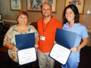 Pictured from left to right are Shelton, AQAF Care Pathways Coach Jeff Harris and Horton.