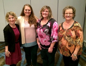 2015 ANHA Activity & Social Service Auxiliary officers, from left to right: Secretary Krisit Elrod, President Katie Morgan, Vice-President Jamie Backensto and Treasurer Gail Gunn. Not pictured: Past President Endya Gibbs.