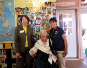 From left to right: Opelika Chamber of Commerce President Barbara Patton, Ms. Alabama Nursing Home Edna Farrell and Storybrook Farm Founder and Director Dena Kittle.