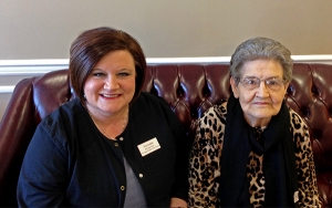 From left to right: Heritage Health Care & Rehab registered nursing Traci Junkins and Heritage Health Care & Rehab resident Polly Kyles.