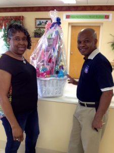 Mr. and Mrs. John Reese won the Easter basket Lighthouse Rehab & HealthCare Center raffled to raise funds for Relay for Life. Mrs. Reese is a Licensed Practical Nurse at Lighthouse.
