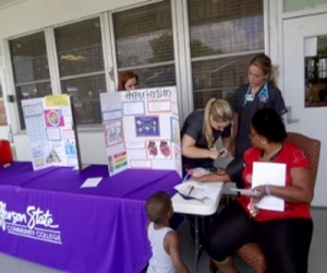 Students and faculty from Jefferson State Community College provide blood pressure checks.