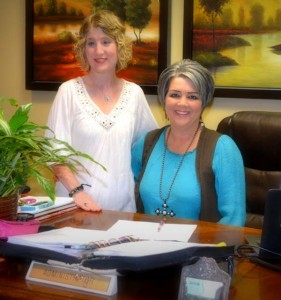 Albertville Health & Rehab Social Service Director Kristi Elrod with Administrator Mary Meeks.