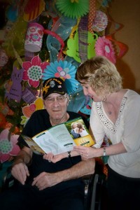 Albertville Health & Rehab Social Service Director Kristi Elrod and resident Robert Kriss.
