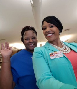 Andalusia Manor staff members enjoy the center's 25th anniversary celebration.