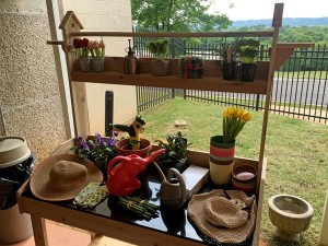 Gardening life engagement station at Fairview Health & Rehab Center.