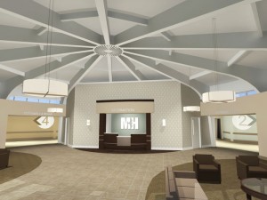 Design of the lobby. Photo courtesy of TurnerBatson Architects.