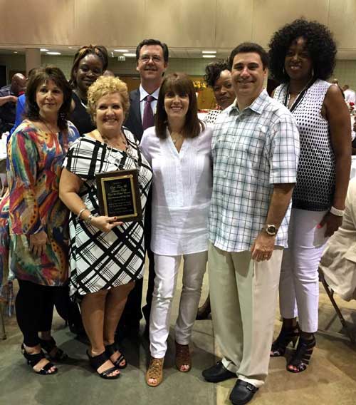 From left to right, front row: Linda Haynes, Trina Vines, Anne Stein and Gary Stein. Back row: Letitia Whitt, Laurence Baird, Phyllis Sturdivant and Nikki Holmes.
