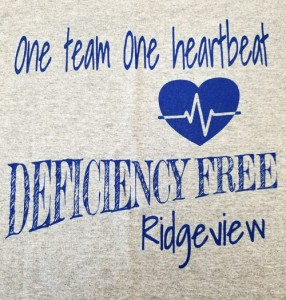 Each Ridgeview employee received a t-shirt to celebrate the deficiency free survey.