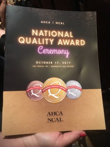 AHCA Quality Award Ceremony commemorative book.