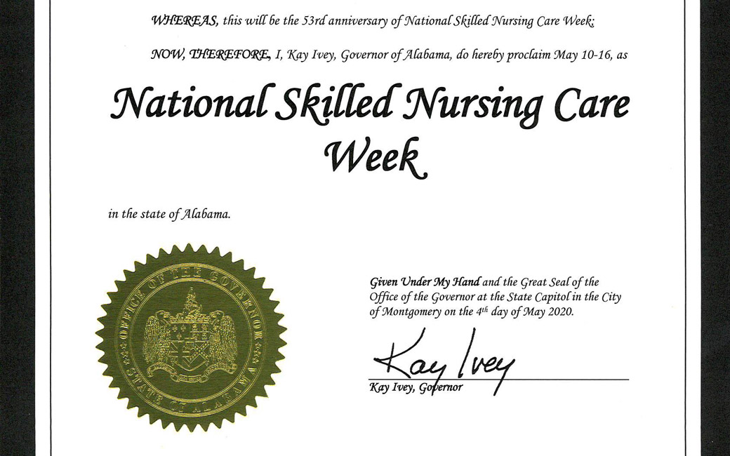 Alabama nursing homes to celebrate National Skilled Nursing Care Week 2020